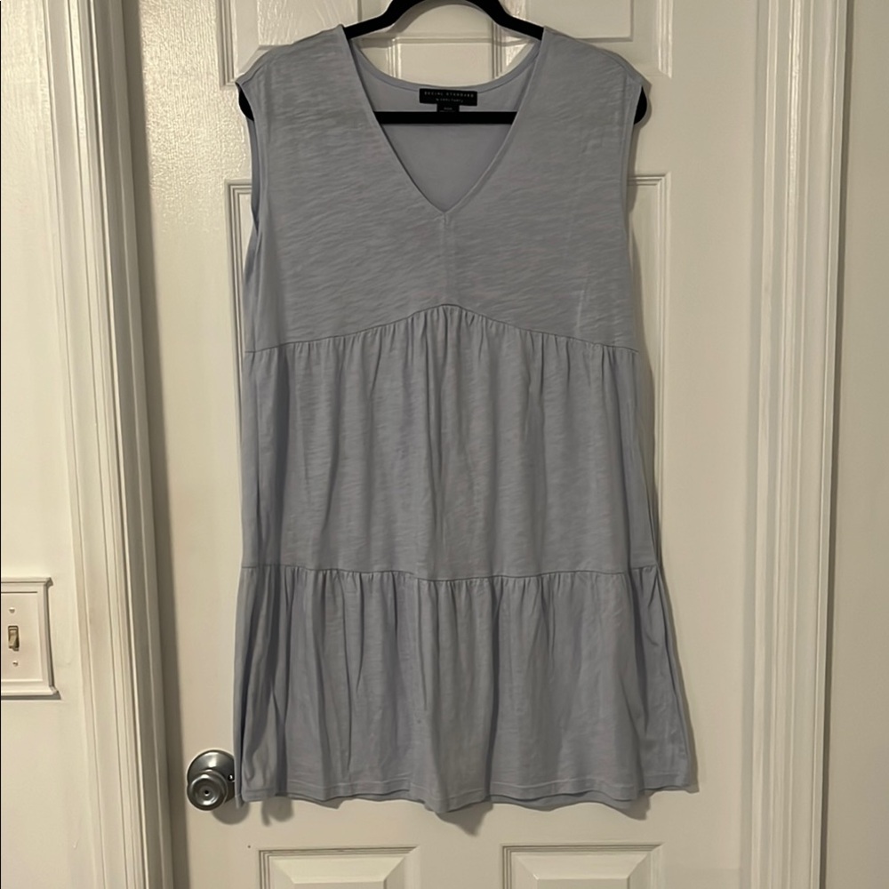 Sanctuary Light Blue Periwinkle V-Neck Sleeveless Dress MIDI mid length S Small